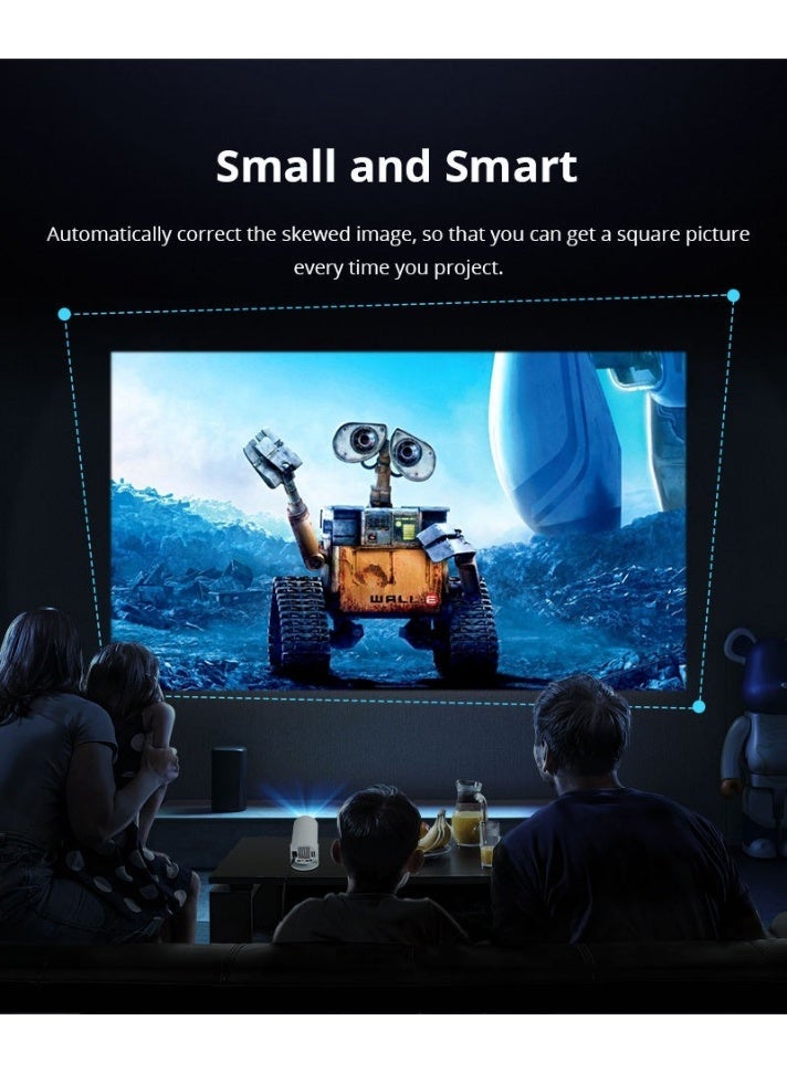 كالوس جهاز عرض ذكي محمول من طراز Calus H5-A، يدعم دقة Ultra HD، مزود بتقنية Wi-Fi مزدوجة، وبلوتوث 5.0، باللون الأبيض. - Image 4